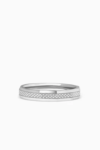 Signature Hexade Ring in Rhodium-plated Sterling Silver