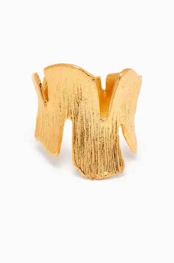 خاتم بوتانيكا بتصميم شجرة نحاس مطلي بالذهب عيار 24