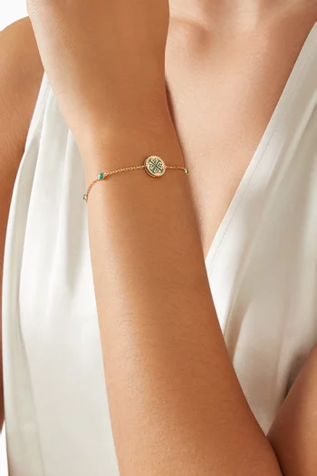 Lace Petite Malachite & Diamond Bracelet in 18kt Gold