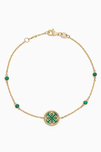 Lace Petite Malachite & Diamond Bracelet in 18kt Gold
