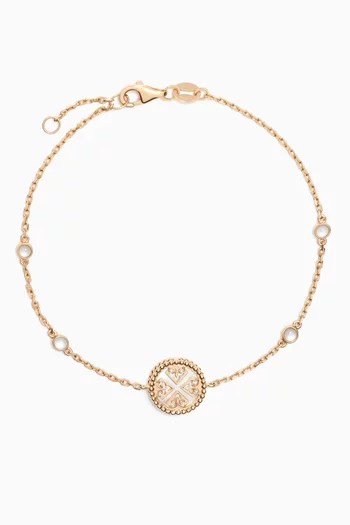 Lace Petite Mother of Pearl & Diamond Bracelet in 18kt Yellow Gold