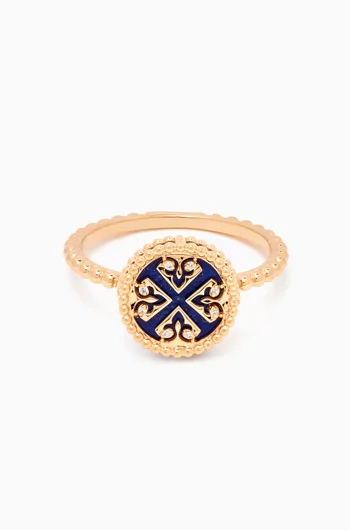 Lace Petite Lapis Lazuli & Diamond Ring in 18kt Yellow Gold