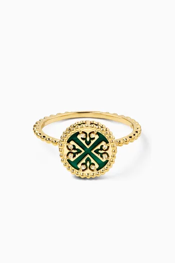 Lace Petite Malachite Ring in 18kt Yellow Gold