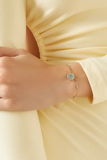 Lace Petite Turquoise & Diamond Bracelet in 18kt Yellow Gold