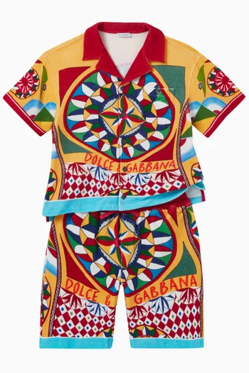 Carretto-print Shorts in Cotton
