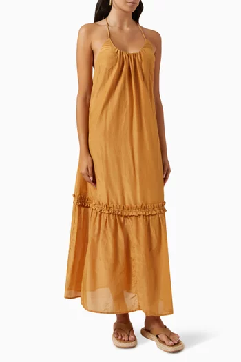 Isobel Maxi Dress in Cotton-silk Blend