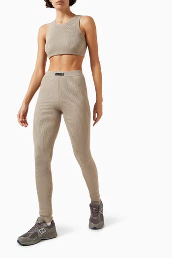 Ribbed Leggings in Cotton-blend