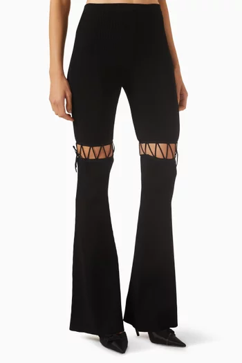 Laced Flared Leggings in Viscose-blend