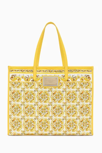 Large Majolica-print Tote Bag in Canvas