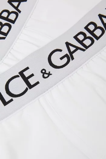 طقم بوكسر بطبعة شعار الماركة قطن مطاطي، قطعتان