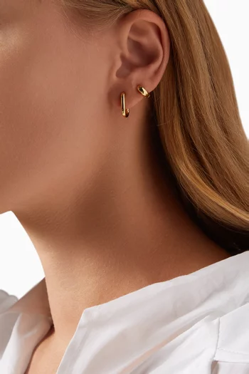 Chain Link Huggies in Gold-plated Sterling Silver