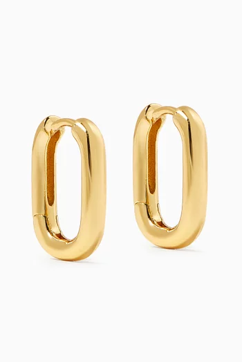 Chain Link Huggies in Gold-plated Sterling Silver