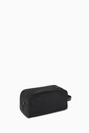 Rubberized Logo Toiletry Bag in Nylon