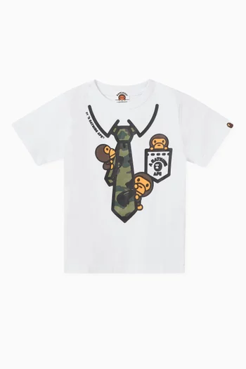 1st Camo Neck-tie Print T-shirt in Cotton-jersey