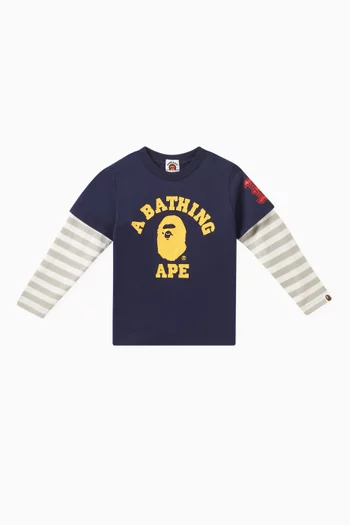 College Logo Layered T-shirt in Cotton-jersey
