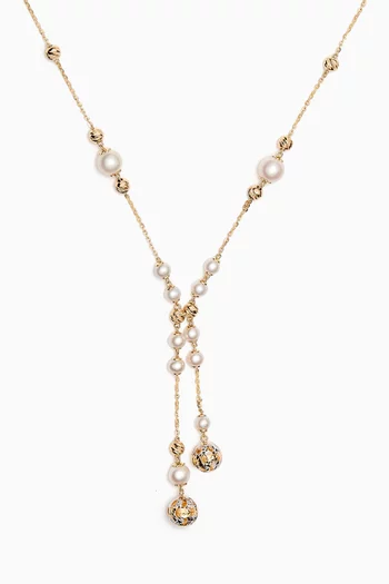 Kiku Freshwater Pearl Tassel Necklace in 18kt Gold