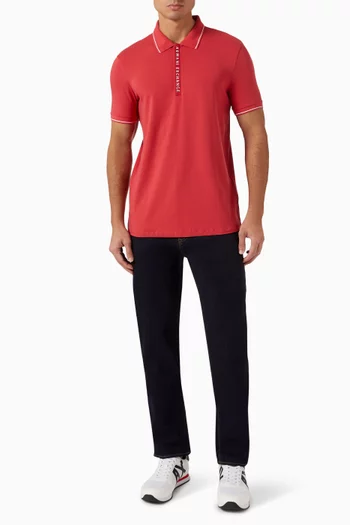 Half-zip Logo Polo in Cotton-jersey