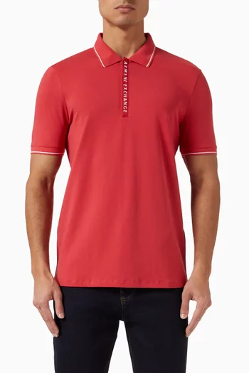 Half-zip Logo Polo in Cotton-jersey