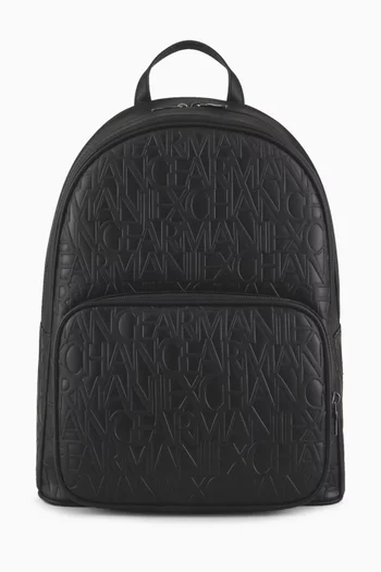 Embossed Logo Backpack in Nylon