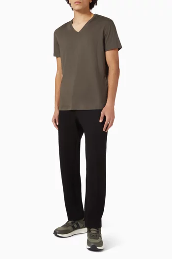 تي شيرت بفتحة رقبة V قطن جيرسيه بيما