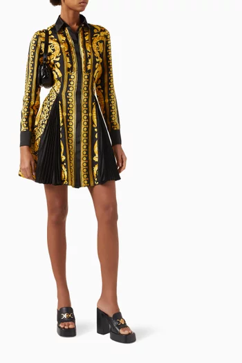 Barocco-print Mini Dress in Silk