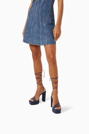 Sasha 125 Platform Sandals in Denim