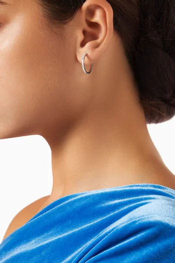 Medium Diamond Hoop Earrings in 18kt White Gold