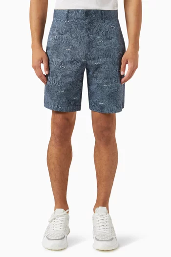 Etched Logo Shorts in Stretch Cotton