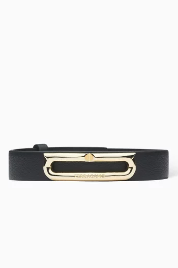 Gancini Bracelet in Calfskin Leather