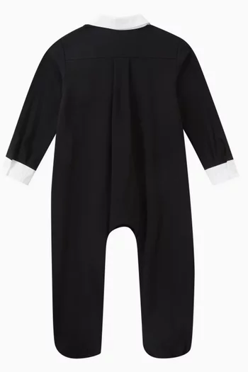 Bow Tuxedo Romper Set