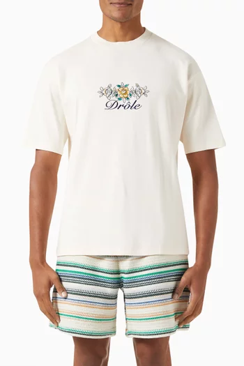 Le T-Shirt Drôle Fleuri in Cotton Interlock