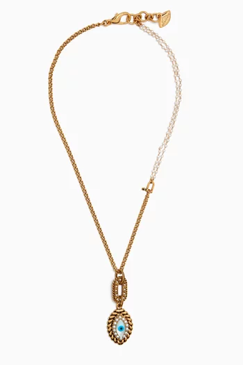 All Timer Higone Evil Eye Necklace in Gold-plated Brass