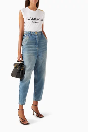 Button Logo Tank Top in Jersey
