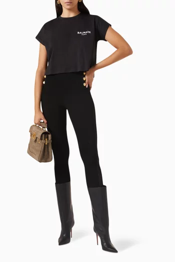 Flocked Crop T-shirt in Jersey
