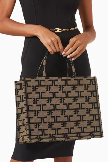 Large Monogram Tote Bag in Jacquard
