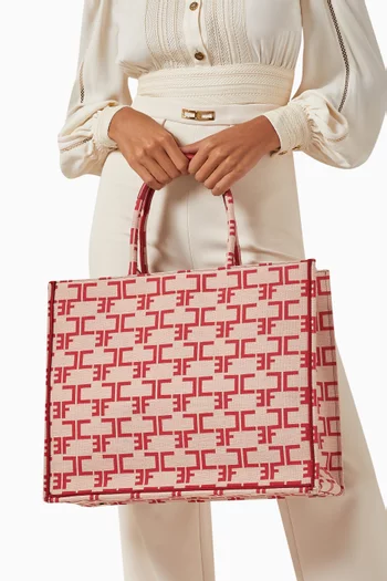 Large Monogram Tote Bag in Jacquard