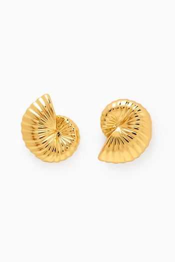 Moro Studs Earrings in 18kt Gold-plated Metal