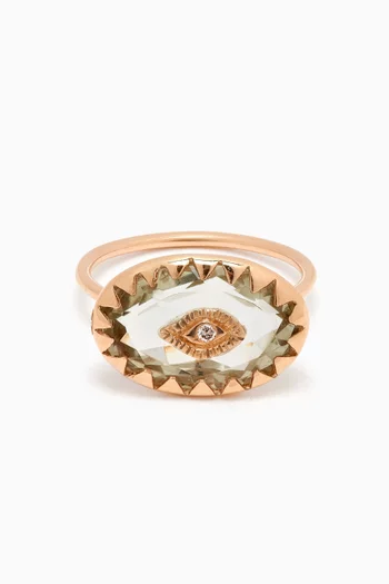 Souad Diamond & Amethyst Ring in 9kt Gold