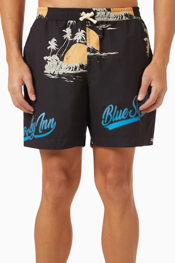 Island Logo Swim Shorts in Nylon
