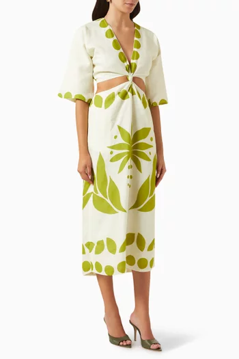 Tado Cut-out Dress in Linen