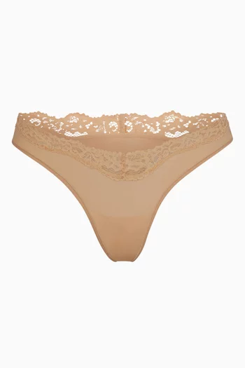 Skims Jelly Sheer Dipped Thong In Clay