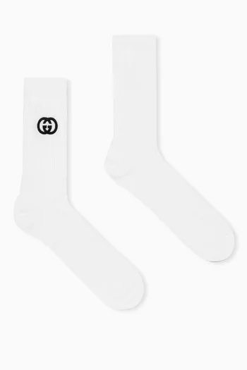 Interlocking GG Socks in Cotton-blend
