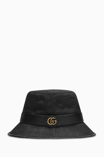 قبعة باكيت بشعار حرفي GG قنب بنقشة شعار GG‏