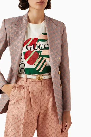 GG Marmont Reversible Thin Belt in Leather