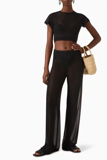 Wide-leg Pants in Mesh