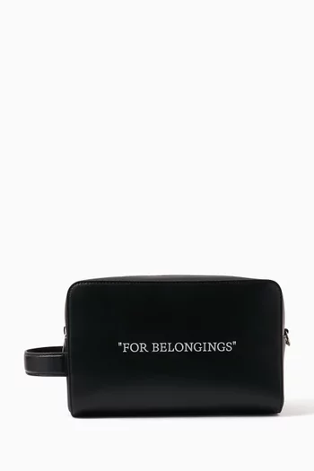 Quote Belongings Washbag in Leather