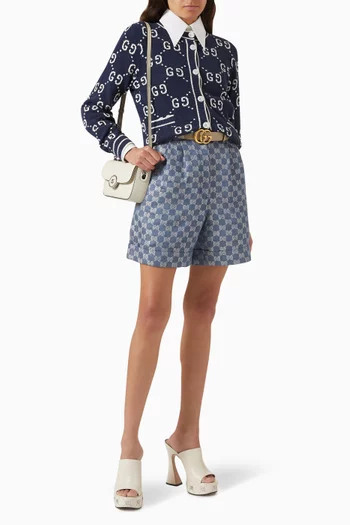 GG Logo Cardigan in Cotton-jacquard