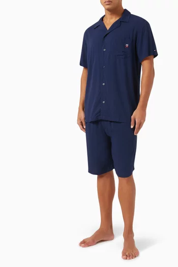 Logo Lounge Pyjama Shirt in Viscose