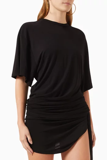 Side Cowl Waist T-shirt in Viscose