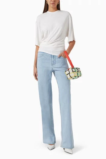 Side Cowl Waist T-shirt in Viscose